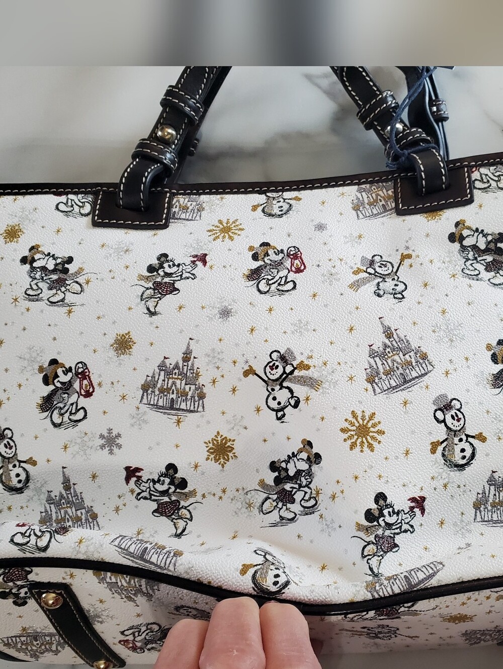 Disney Parks Dooney & Bourke Holiday Winter Mickey Tote Bag - Picture 16 of 17